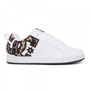 DC Court Graffik Skateschuhe Damen Weiß Leopard | RULY-72419