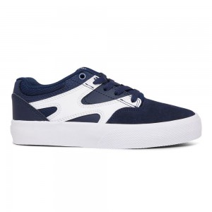 DC Kalis Vulc Skateschuhe Kinder Navy Weiß | BGLJ-93175