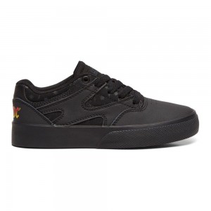 DC Kalis Vulc Skateschuhe Kinder Schwarz Grau | FKAB-42570