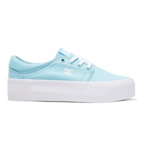 DC Trase TX Skateschuhe Damen Blau Weiß | VKJI-10256