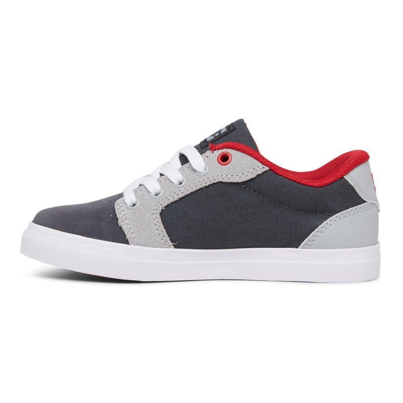 DC Anvil Skateschuhe Kinder Grau Rot | GRIO-19735