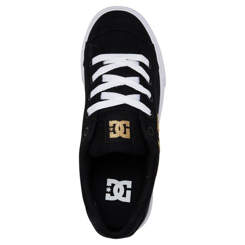 DC Chelsea Skateschuhe Damen Schwarz Gold | TGNX-82106