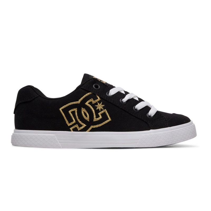 DC Chelsea Skateschuhe Damen Schwarz Gold | TGNX-82106