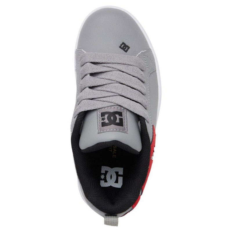 DC Court Graffik Skateschuhe Kinder Grau Rot | QFJU-84096