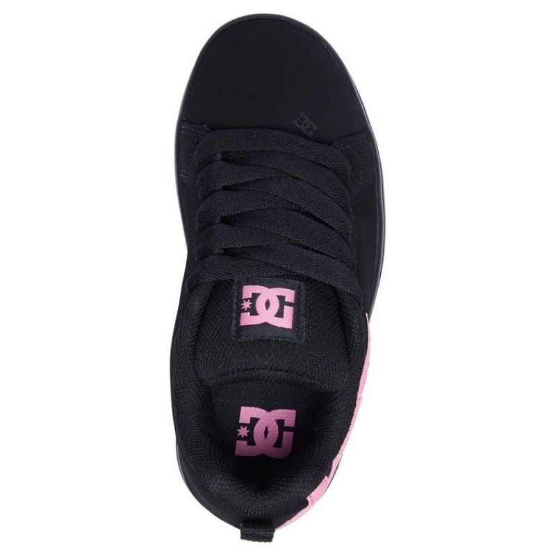 DC Court Graffik Skateschuhe Kinder Schwarz Rosa | SHAY-08129