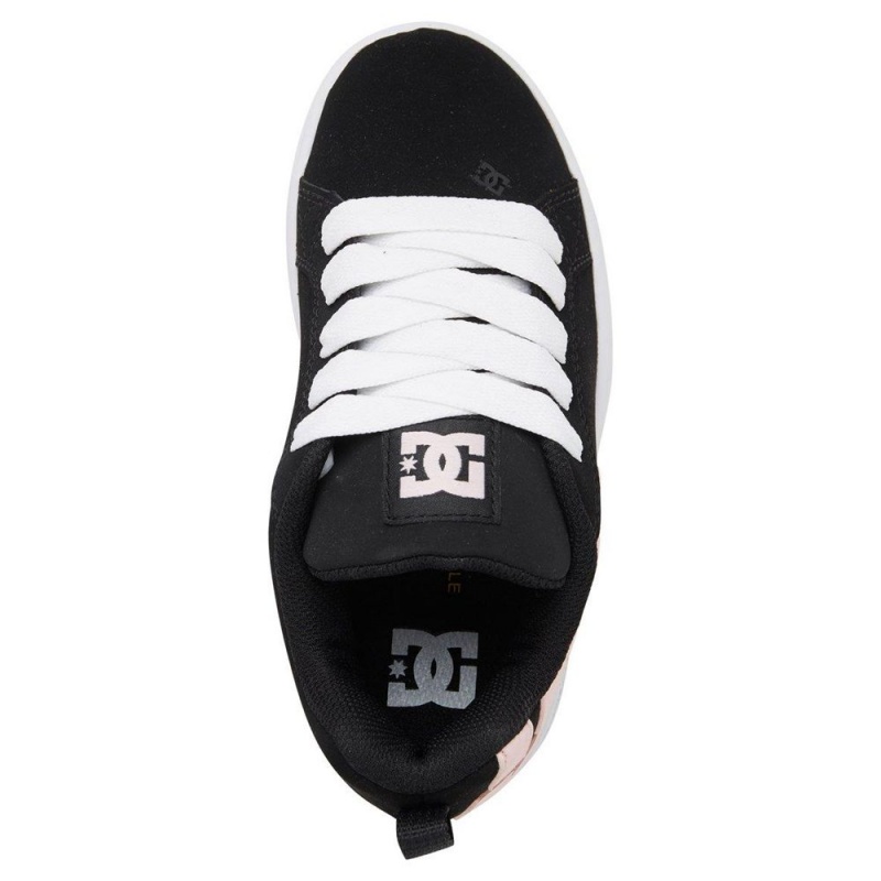 DC Court Graffik Skateschuhe Kinder Schwarz Hellrosa | TMGS-21679