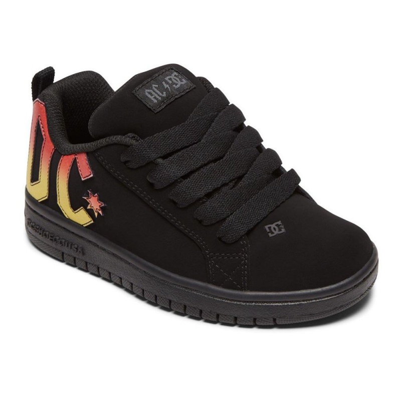 DC Court Graffik Skateschuhe Kinder Schwarz | OWBU-94376