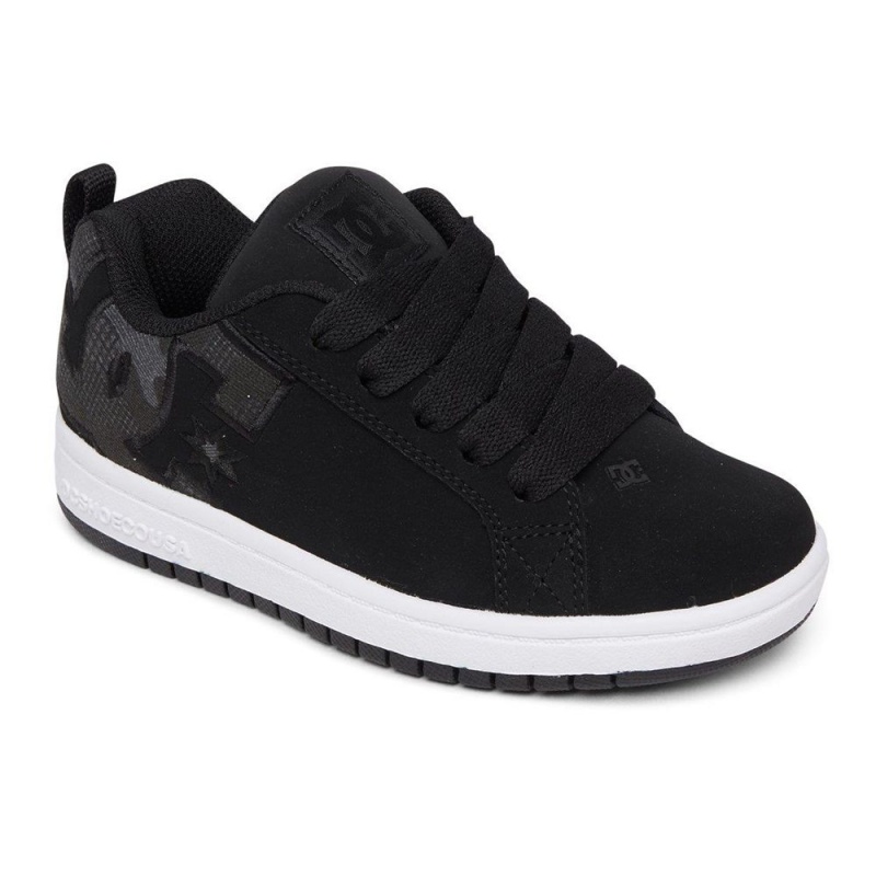 DC Court Graffik Skateschuhe Kinder Schwarz Grau | QRYK-60193