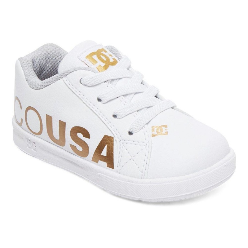 DC Court Graffik Skateschuhe Kinder Weiß Gold | NJCU-83642