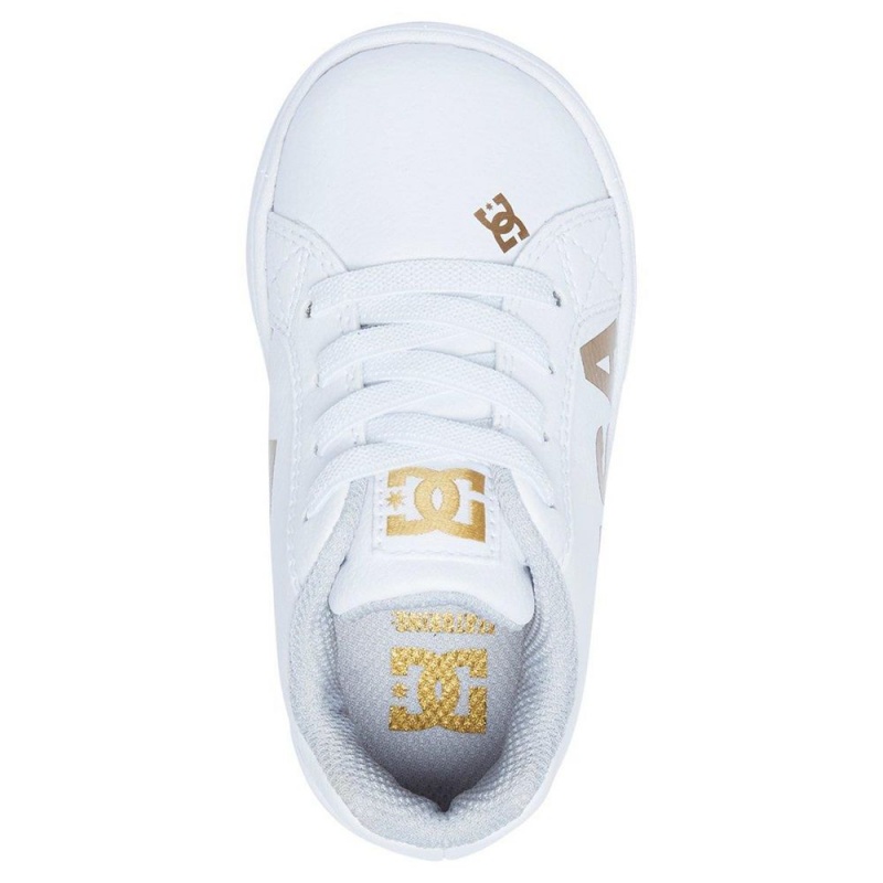 DC Court Graffik Skateschuhe Kinder Weiß Gold | NJCU-83642