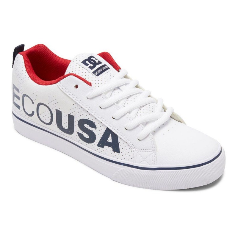 DC Court Vulc Skateschuhe Herren Weiß Navy | IFAC-38912