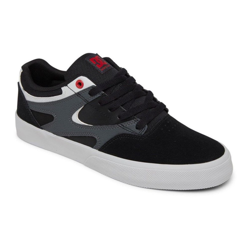 DC Kalis Vulc Skateschuhe Herren Schwarz Grau | QBZL-34589