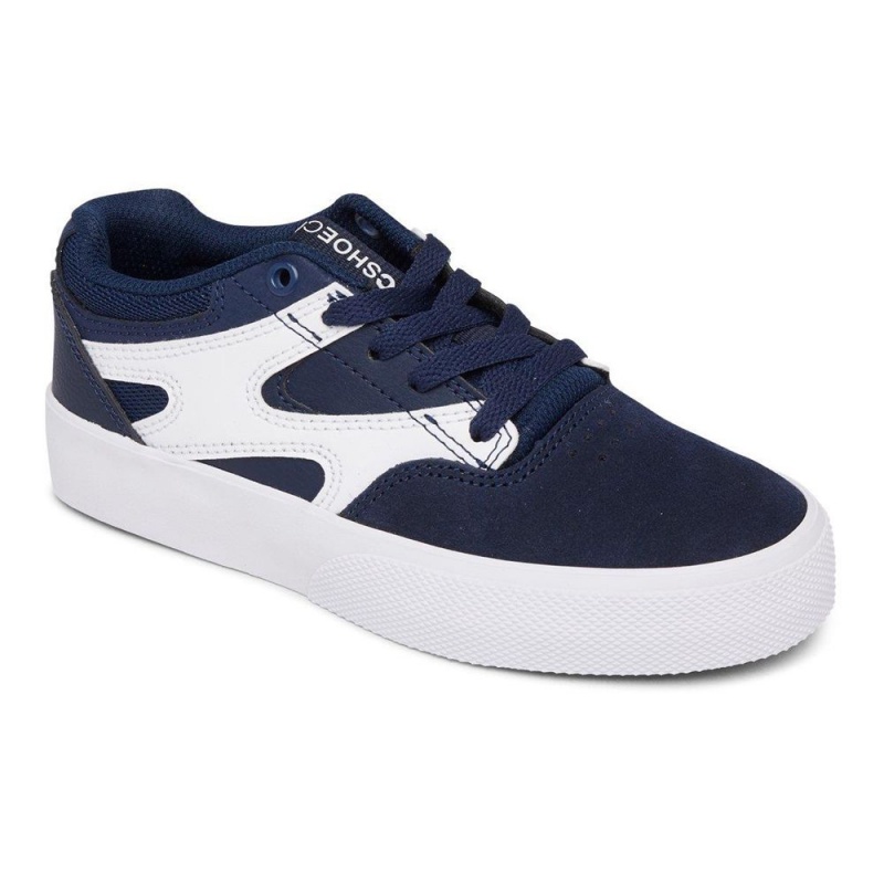 DC Kalis Vulc Skateschuhe Kinder Navy Weiß | BGLJ-93175