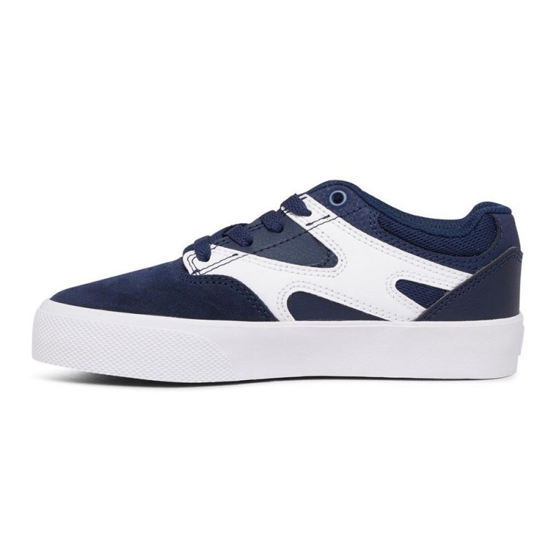 DC Kalis Vulc Skateschuhe Kinder Navy Weiß | BGLJ-93175