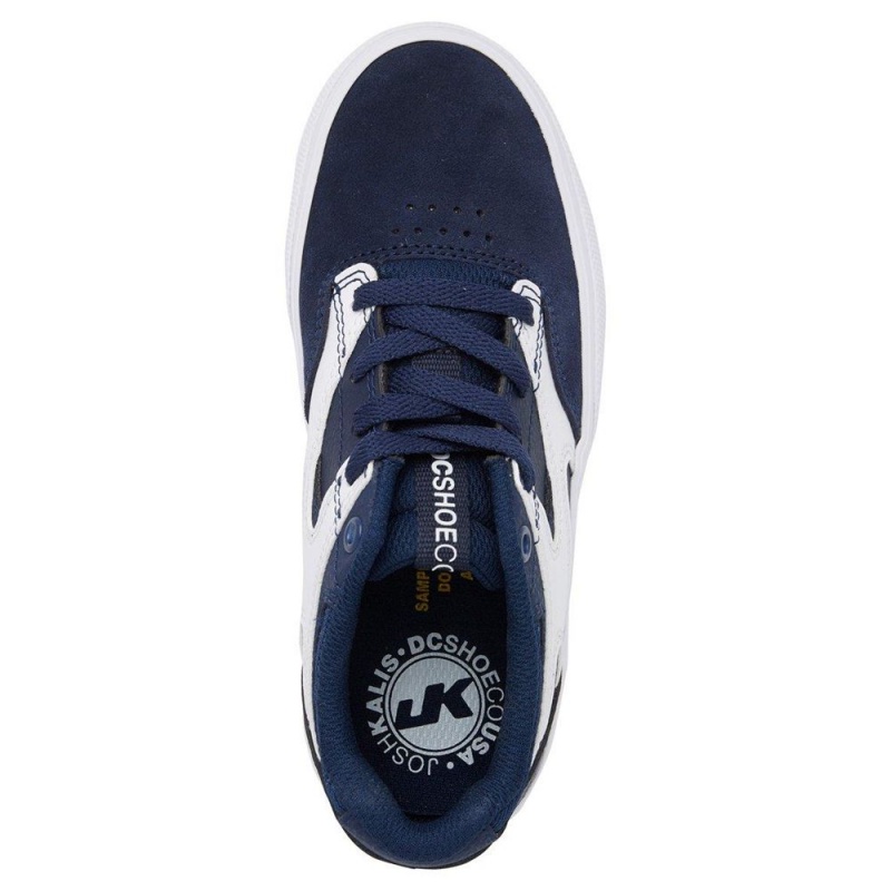 DC Kalis Vulc Skateschuhe Kinder Navy Weiß | BGLJ-93175