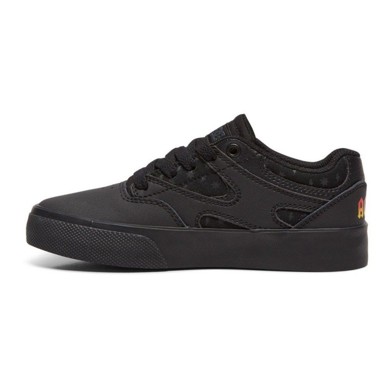 DC Kalis Vulc Skateschuhe Kinder Schwarz Grau | FKAB-42570