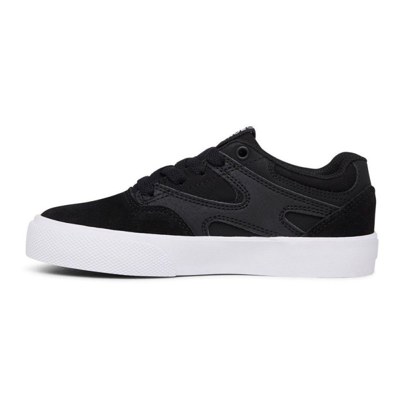 DC Kalis Vulc Skateschuhe Kinder Schwarz Weiß | OXRB-09836