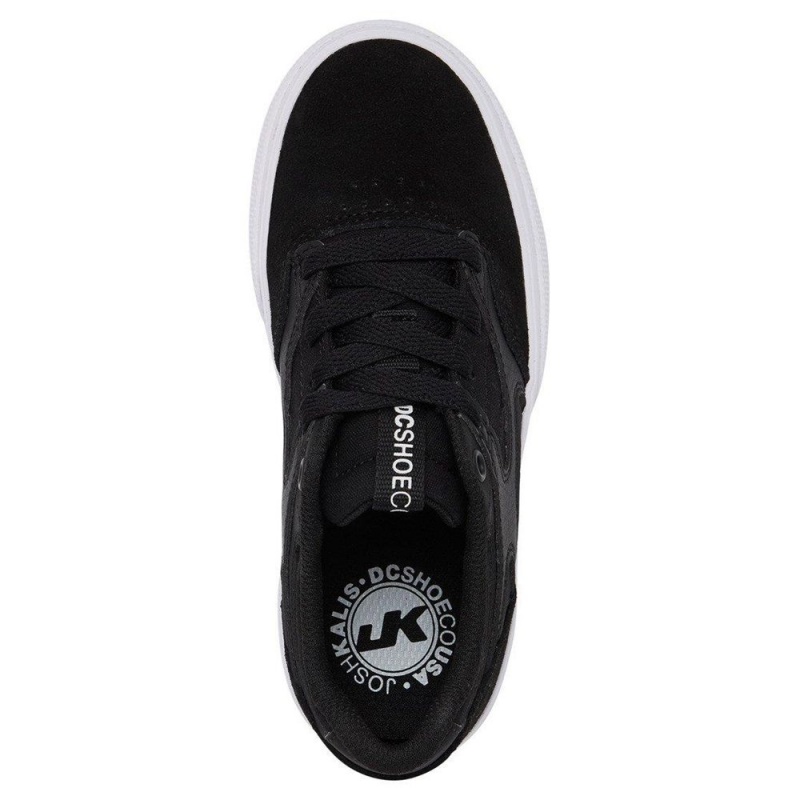 DC Kalis Vulc Skateschuhe Kinder Schwarz Weiß | OXRB-09836