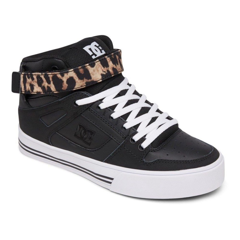 DC Pure Skateschuhe Damen Schwarz Leopard | GWUL-89024