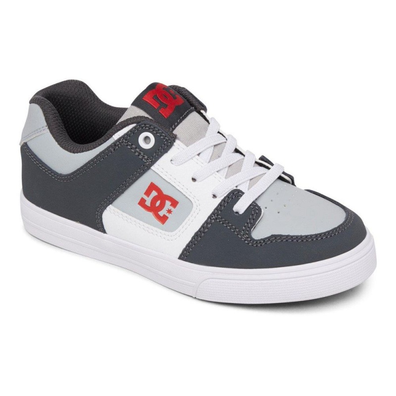 DC Pure Skateschuhe Kinder Schwarz Grau | IRNJ-78190