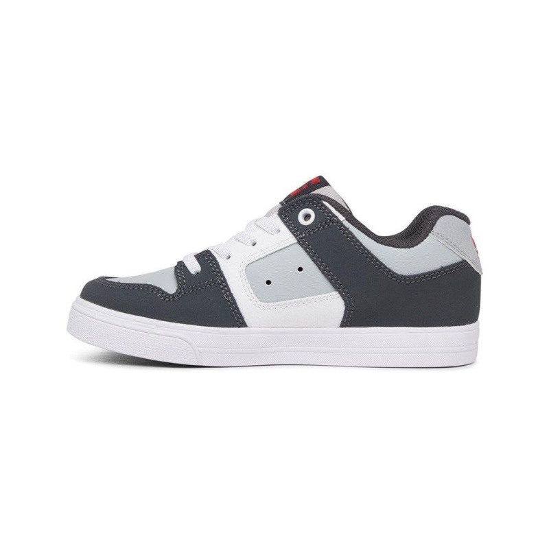 DC Pure Skateschuhe Kinder Schwarz Grau | IRNJ-78190