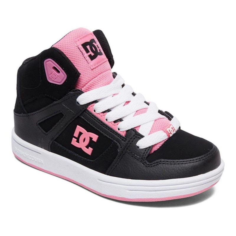 DC Pure Skateschuhe Kinder Schwarz Rosa | HGSP-48910