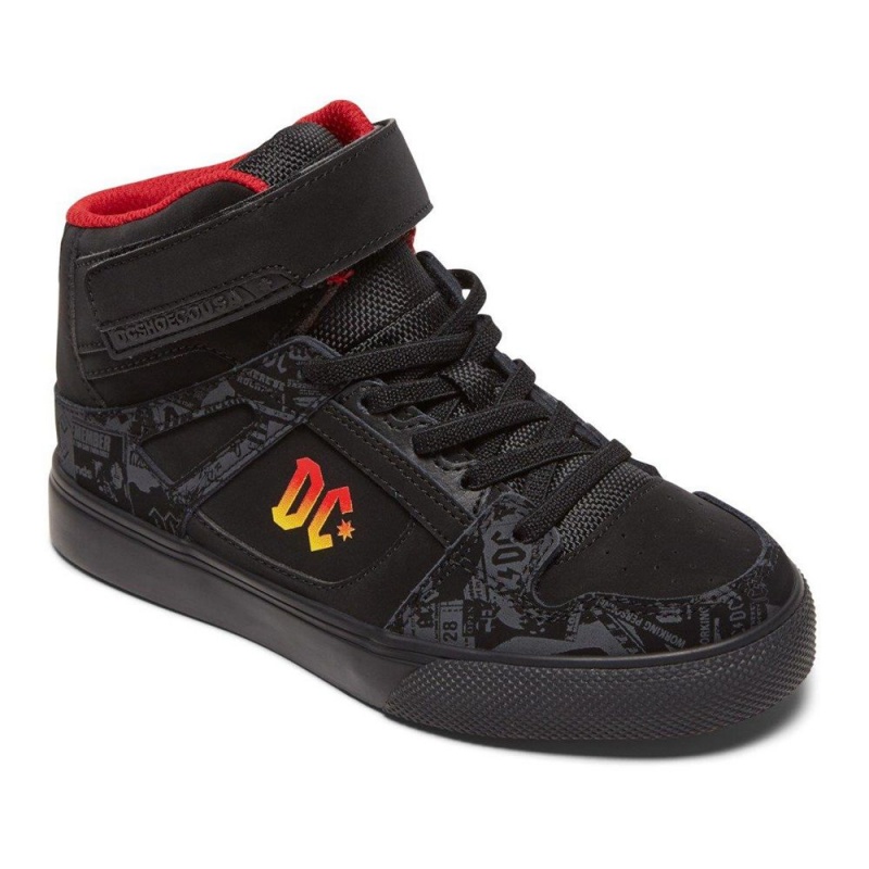 DC Pure Skateschuhe Kinder Schwarz Rot | IYVD-08614