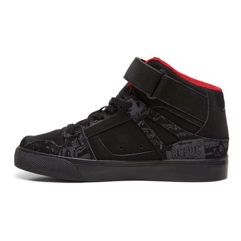 DC Pure Skateschuhe Kinder Schwarz Rot | IYVD-08614