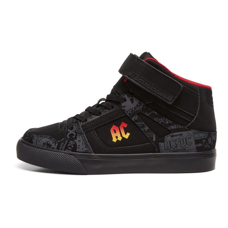 DC Pure Skateschuhe Kinder Schwarz Rot | IYVD-08614