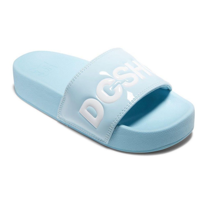 DC Slides Sandalen Damen Blau Weiß | SPUK-95781