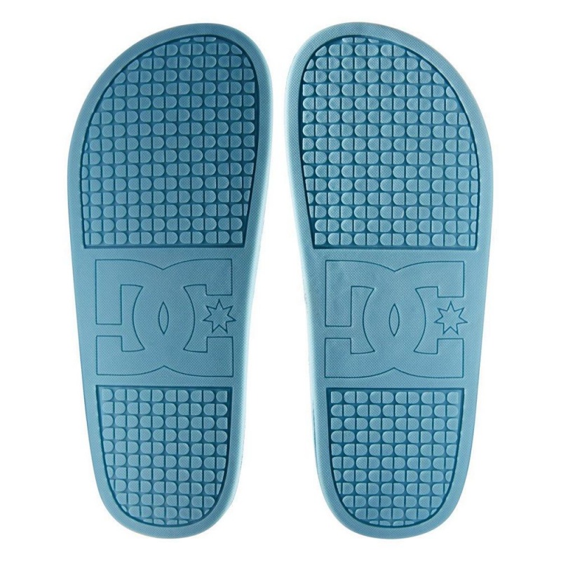 DC Slides Sandalen Damen Blau Weiß | SPUK-95781