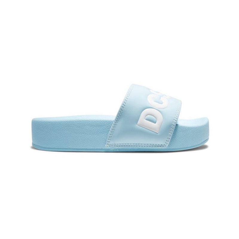 DC Slides Sandalen Damen Blau Weiß | SPUK-95781