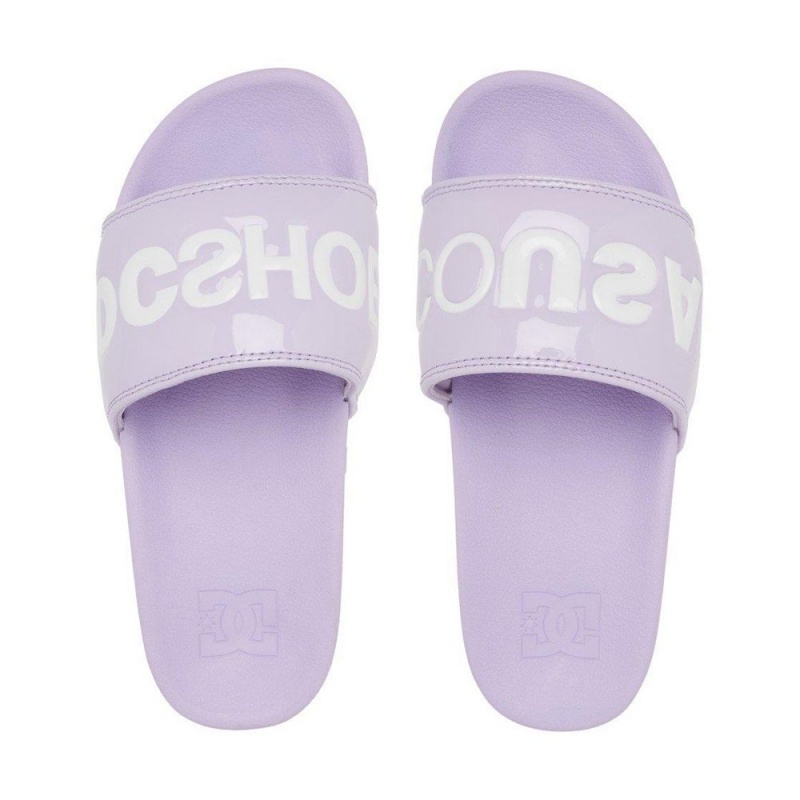 DC Slides Sandalen Damen Lila Weiß | YGFL-38512