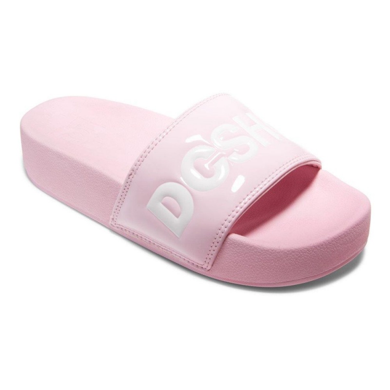 DC Slides Sandalen Damen Rosa Weiß | OTFW-06325