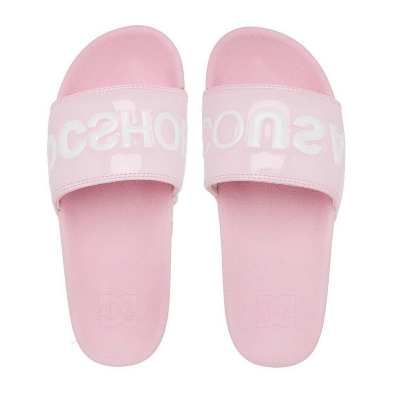 DC Slides Sandalen Damen Rosa Weiß | OTFW-06325