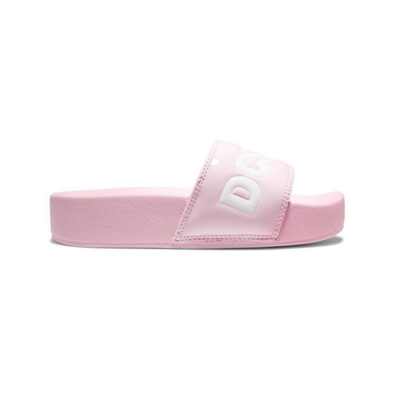 DC Slides Sandalen Damen Rosa Weiß | OTFW-06325