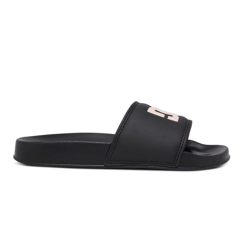 DC Slides Sandalen Damen Schwarz Rosa | ZGHY-78231