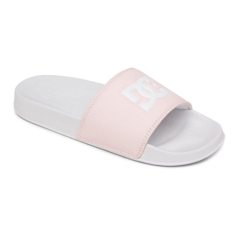 DC Slides Sandalen Damen Weiß Rosa | TXUO-87230