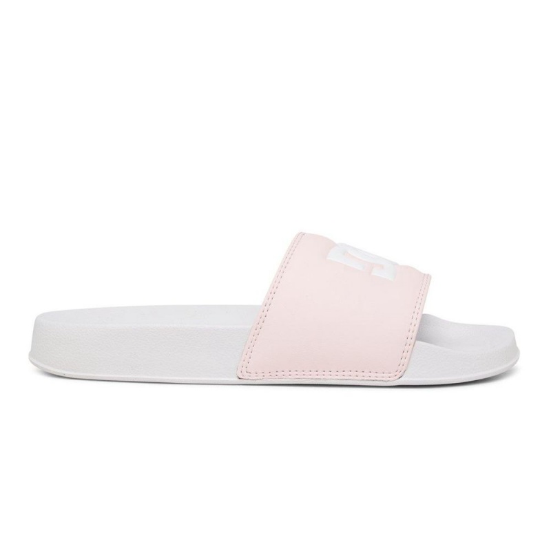 DC Slides Sandalen Damen Weiß Rosa | TXUO-87230