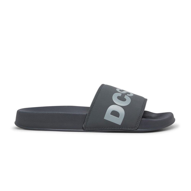 DC Slides Sandalen Herren Grau Rot | WYLU-21063