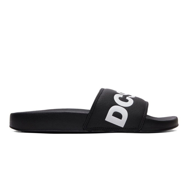 DC Slides Sandalen Herren Schwarz Weiß | KVFB-59218