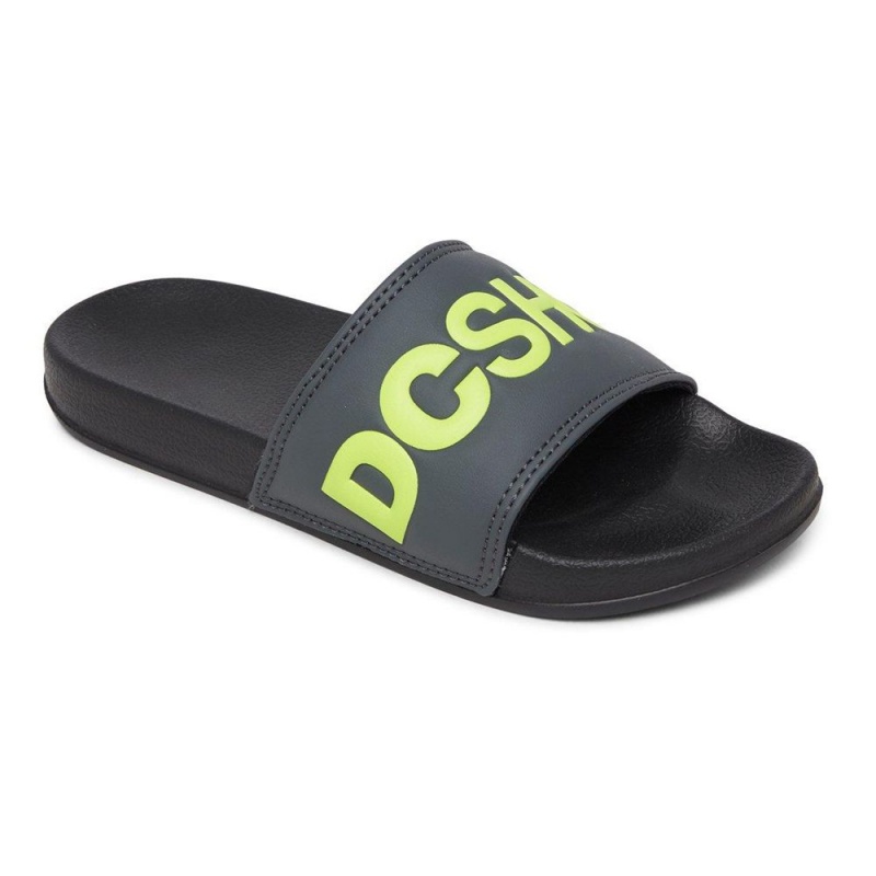 DC Slides Sandalen Kinder Grau Gelb | PICB-26714