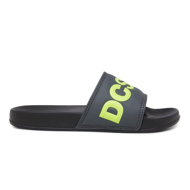 DC Slides Sandalen Kinder Grau Gelb | PICB-26714