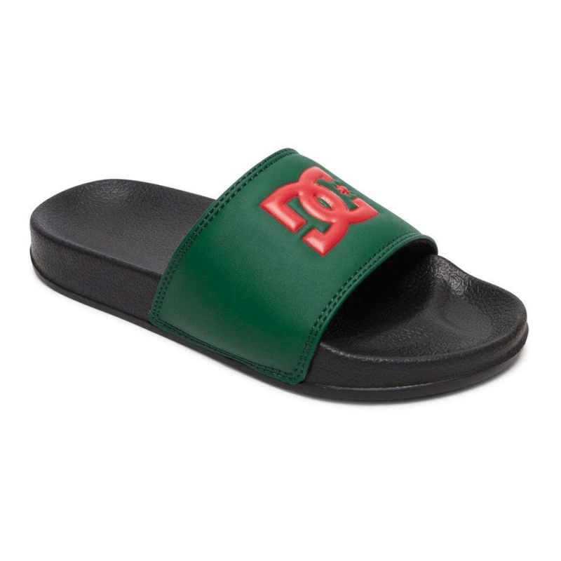 DC Slides Sandalen Kinder Grün Rot | LFDA-67204