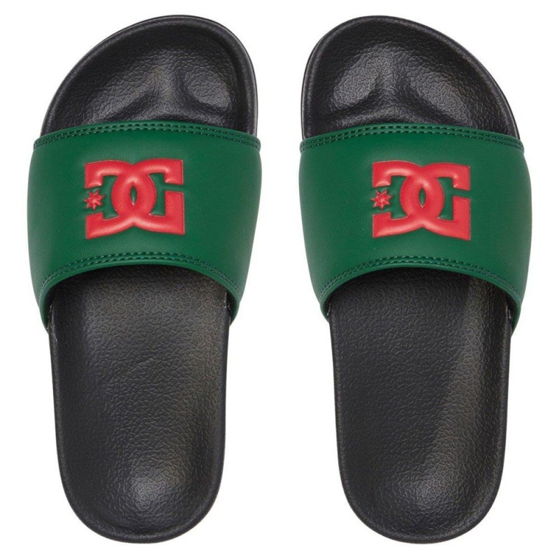 DC Slides Sandalen Kinder Grün Rot | LFDA-67204