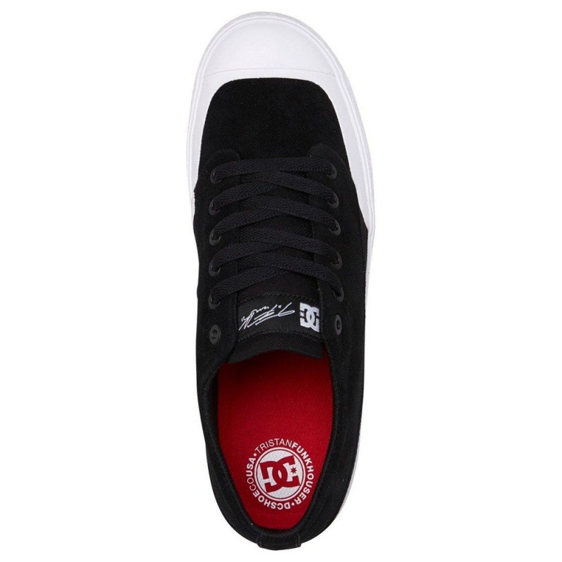 DC T-Funk Skateschuhe Herren Schwarz Weiß | QMYS-39725