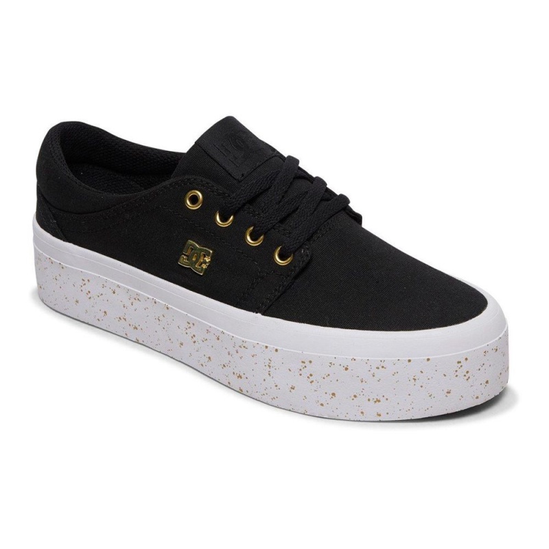 DC Trase Skateschuhe Damen Schwarz Gold | OXTN-57093