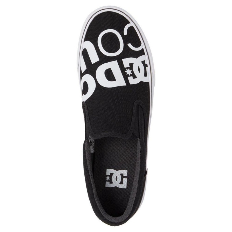 DC Trase Skateschuhe Herren Schwarz Weiß | UNMR-01652