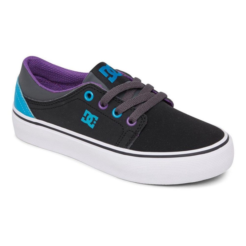 DC Trase Skateschuhe Kinder Schwarz Blau | ORXK-81672