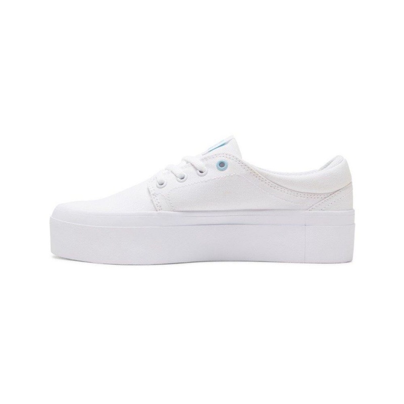 DC Trase TX Skateschuhe Damen Weiß Blau | WKEN-40186